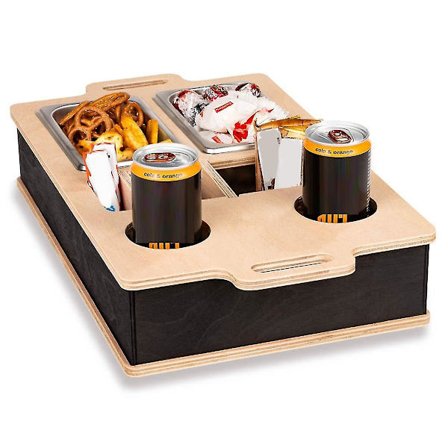 Couchbar - Personlig tilpassede 2 snackskåler (levering ikke inkludert), organisering og flaskeholder - Couchbu(Sort)
