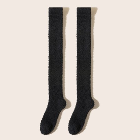 Lange Fleece-sokker til Damer i Koral - Varme og Bløde over Knæet, Maskinvaskbare