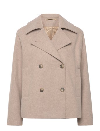 Slfalma Short Wool Jacket Noos Beige Selected