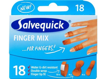 SALVEQUICK Plåster Finger Mix 18/fp - Lyreco - Skyddsutrustning - Första Hjälpen - Plåster