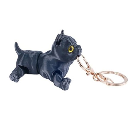 3D-printad Fransk Bulldog Staty Nyckelring Bulldog Älskar Presenter D