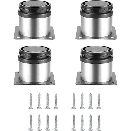 4-delt justerbare møbelben, højdejusterbare bordben i metal, køkkenmøbelben, møbelben Skabshylder Bord rustfrit stål