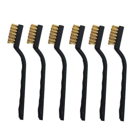 Mini messingbørste, sæt til rengøring af svejsesprøjt og rust, 6 stk.