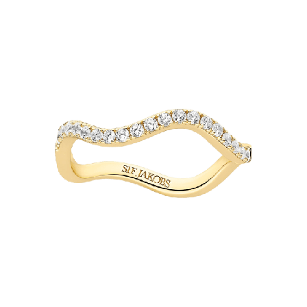 Sif Jakobs Jewellery Ring Ellera Waves Medio Ringar Dam Guld 58