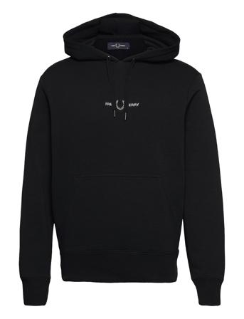 Embroid. Hooded Sweatsh. Hoodie Svart Fred Perry
