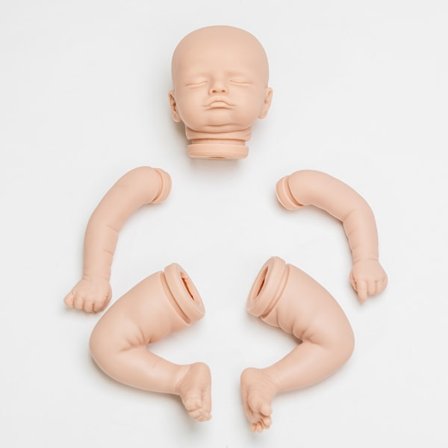 45cm/18 tommer ubehandlet Reborn Dukker Realistisk Nyfødt Baby Interaktivt Legetøj DIY til Dukkesæt med Vinyl til Hoved Ben Ar null - 1