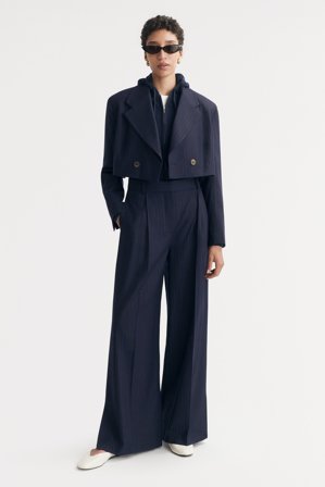 Soft Goat - Pinstripe Pants - Women cashmere pants - M - Navy