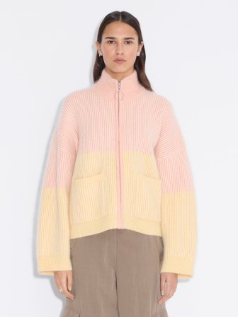 Holzweiler - Tine Rib Cardigan - Pink Mix - Womens - Large