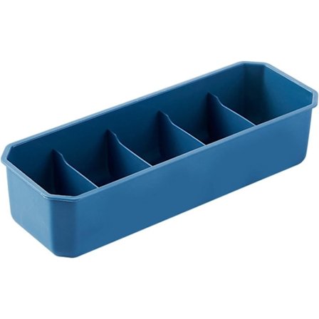 Oppbevaringsboks for undertøy til husholdningen, multifunksjonell plastskuff, stablet BH-oppbevaringsboks, sokkeoppbevaringsboks, dypblå