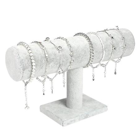 Bärbar sammet/pu läderarmband Halsband Smycken Organizer
