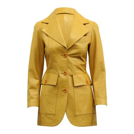 Loewe Pre-owned Leather Jas , Geel , Dames , Maat: S