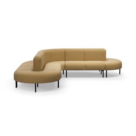 Sofa VARIETY, L-form, stof Pod CS, gul