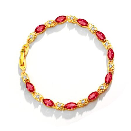 Xuping smycken prydnad legering flicksmycken grossist mode retro imitation rubin armband för kvinnor Ruby Red
