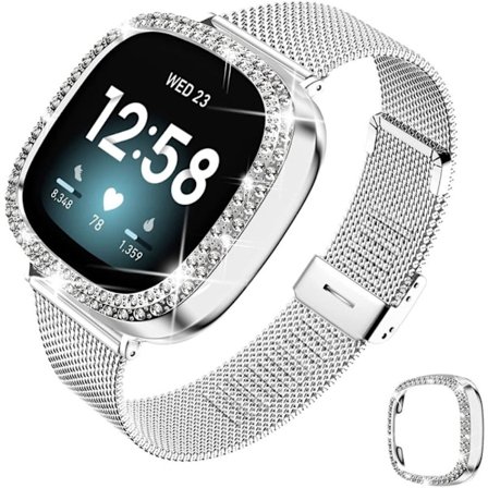 Fitbit Sense / Versa 3 milanese klockarmband i rostfritt stål - Silver