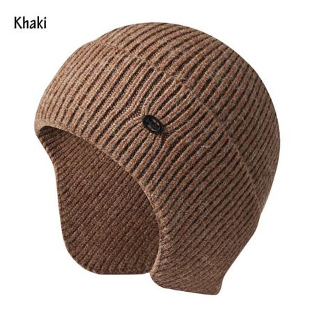 Herrmössa Vinterstickad Mössa Khaki
