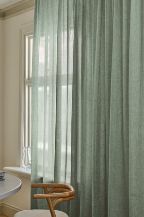 Jotex - Gardin Med Multifunksjonsbånd 1-lengde Ekstra Bred Mørkegrønn melange - LAYER - Kjøp Multifunksjonsgardiner hos Jotex