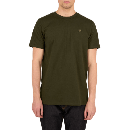 Knowledge Cotton Apparel LOKE badge tee - GOTS/Vegan T-shirts Herr Grön L