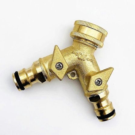 Med Dummy Dobbelt Udendørs Vandhane - Kraftig Messing Dobbelt Udendørs Vandhane til Udendørs Havevandhane, Lækagesikker Hanekobling til Vandingssystem