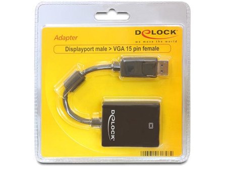 Delock Adapter Displayport male > VGA 15 pin female - VGA-adapter - 12.5 cm