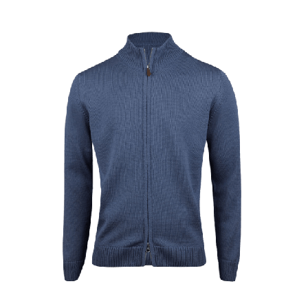 Stenströms Textured Merino Zip Cardigan Tröjor Herr Blå XXL