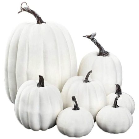 Halloween Hvit Kunstig Gresskar Dekorasjon Skum Desktop Gresskar Hjerte Thanksgiving Halloween Dekorasjon 7 Stykker