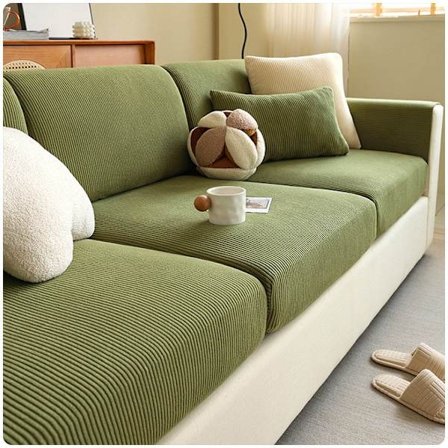 Retro grön; Plus size XL [Bredd 65-85cm, Längd 165-200cm]; Elastiskt sofföverdrag, alla årstider, anti-katt rep ryggstödsöverdrag, sittdynsöverdrag.