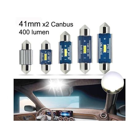 canbus c5w 41mm 42mm Led 400 lumen 6000K 2-pack festoon