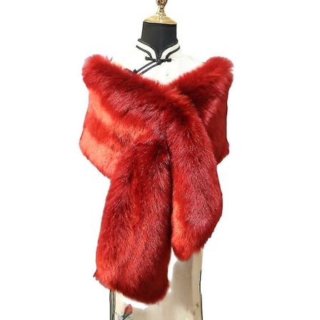 Dame Faux Fur Shawl Party Faux Fur Krave Fur Wraps Til Vinter Bryllup Bryllup Cover Up 180CMFARVE 9 COLOR 9 180CM