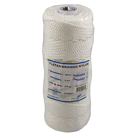 POLY-PRODUKTER TAU NYLON 5MM 100M FLETTET X-SPOLE