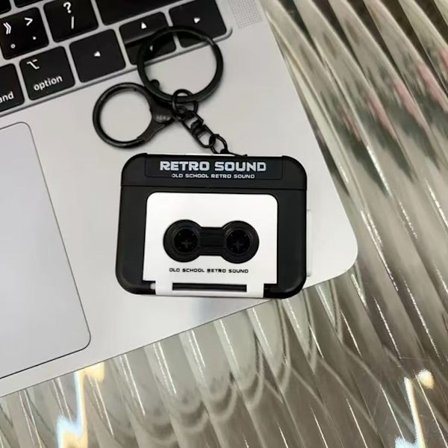 Vintage Mini Spilledåseopptaker – Morsom Lydopptak Nøkkelring, Retro Lyd Samleobjekt