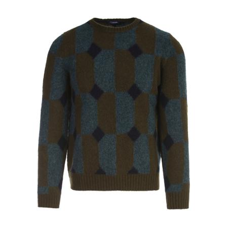 Drumohr, Mesh Sweater Blauw, Heren, Maat:L