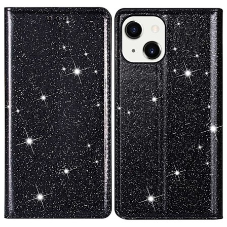 Glitter Pung Etui iPhone 14 Sort