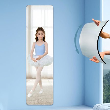 Selvklebende Akryl Speilfliser Knusesikker Forvrengningsfritt Veggspeil For Baderom Gym Treningsrom 30x30cm 4-Pakning