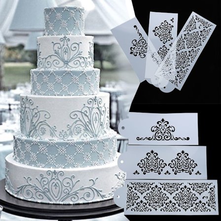 3 stk. Kage Blonderingsskabelon Fondant Form Kage