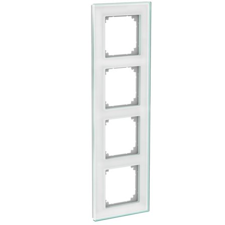 Schneider Electric WDE004038 Kombinationsram glas, solid, vit 4-fack, Strömbrytare & vägguttag