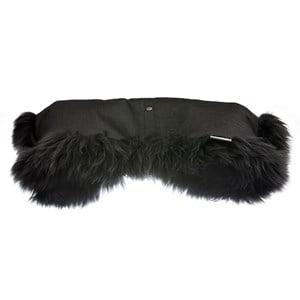 BOZZ Black Melange Grey Lambskin Longwool Handlewarmer One Size - Stroller accessories - One size - Black - Junge