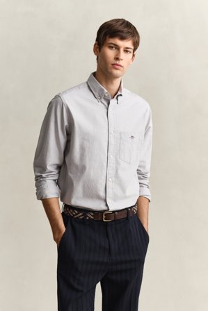 GANT Herren Regular Fit Classic Oxford-Hemd (L) Grau