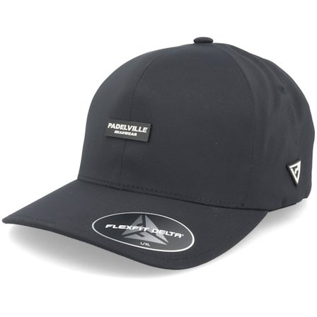 Padelville - Black - flexfit - Cap - Padel Headwear White Rubber Black Delta Flexfit - Hatstore
