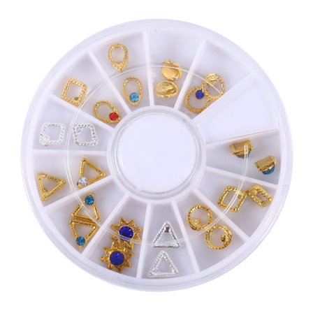 24 st/hjul nagelkonst strass metalllegering nageldekorationer manikyrdekoration hjul (2#)