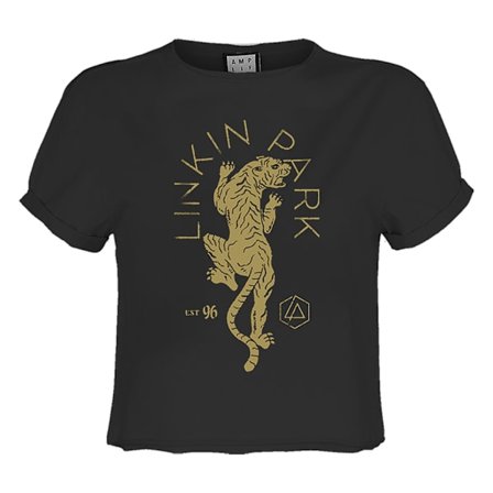 Amplified Dam/Dam Tiger Linkin Park Cropped Top M Kolgrå