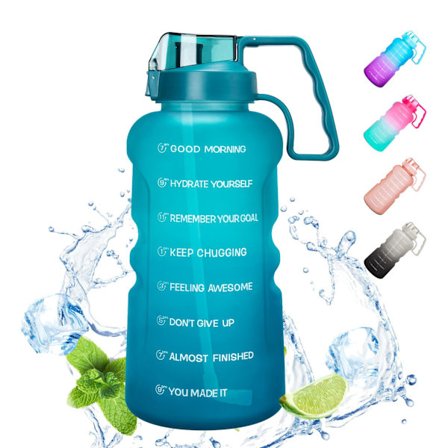 Vandflaske til sport og fitness med stor kapacitet, håndtag, gradient tritan materiale, one-touch pop-up låg, sugerør