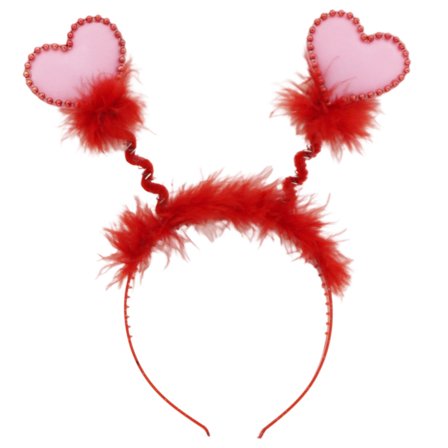 Diadem med Rosa Hjärtan & Fluff