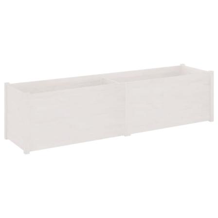Vidaxl Odlingslåda Vit 200x50x50 Cm Massiv Furu Vit