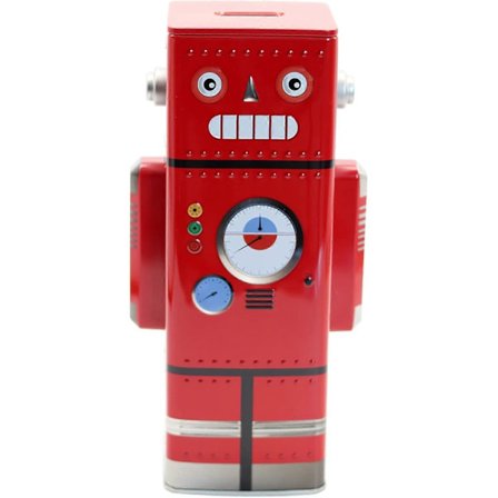 Kreativ sparebøsse robot sparegris til børn - Kreativ form, skrivebordsdekoration sparebøsse, sparebøsse (1 stk. rød), M
