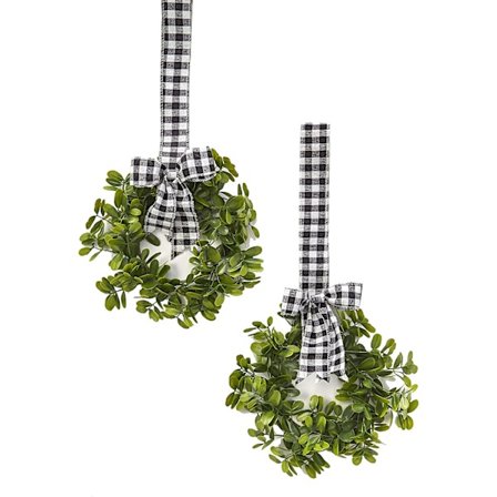 Set med 2 konstgjorda kökskransar 11" B x 21" L vardera (svart