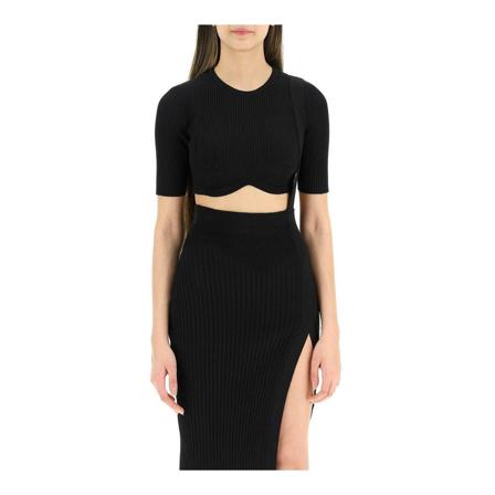 Andrea Adamo, T-Shirts Zwart, Dames, Maat:S