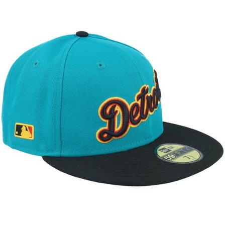 New Era - MLB Blå fitted Keps - Detroit Tigers Retro Vibes 59FIFTY Titlewave Blue/Black Fitted @ Hatstore