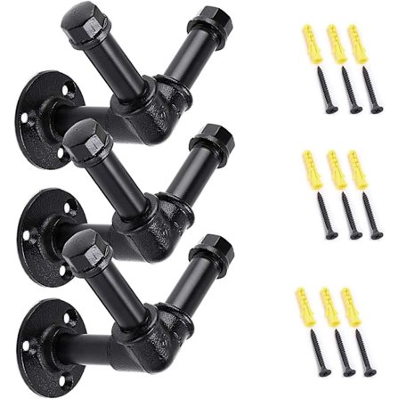 3-pack Industriella Tunga Kappanläggare Väggmonterade Vintage Stil V-Typ