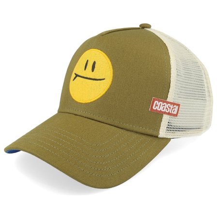 Coastal - Grønn trucker Caps - Hft Surf & Smile White/Olive A-Frame Trucker @ Hatstore