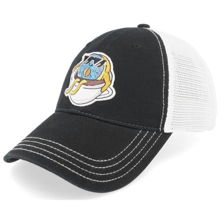 Abducted - Svart trucker Keps - Doughnut In Coffe Cup Patch Black/White Dad Cap @ Hatstore